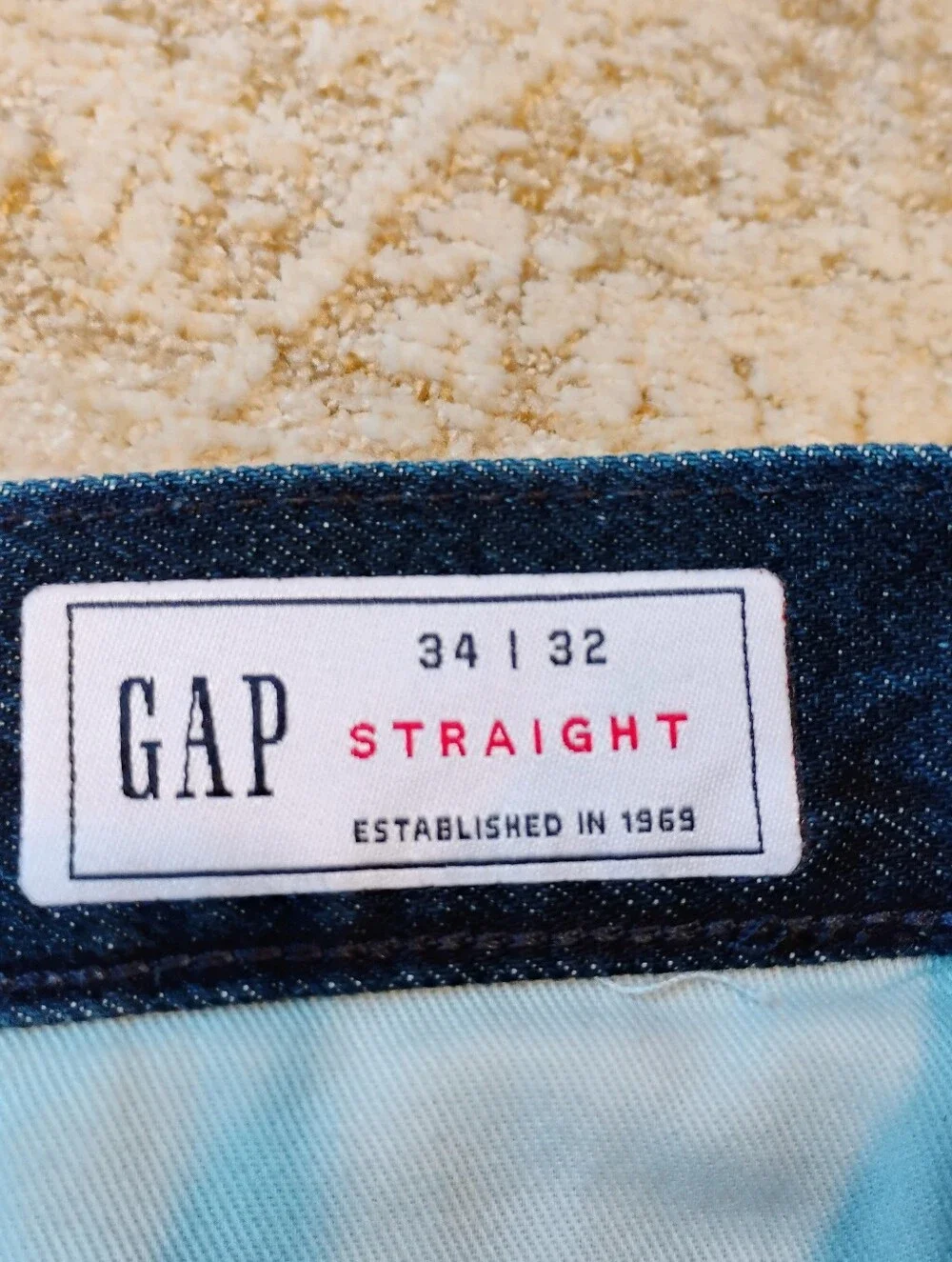 NWT 34x32 GAP Straight Dark Wash Trouser Jeans Flat Front NWT